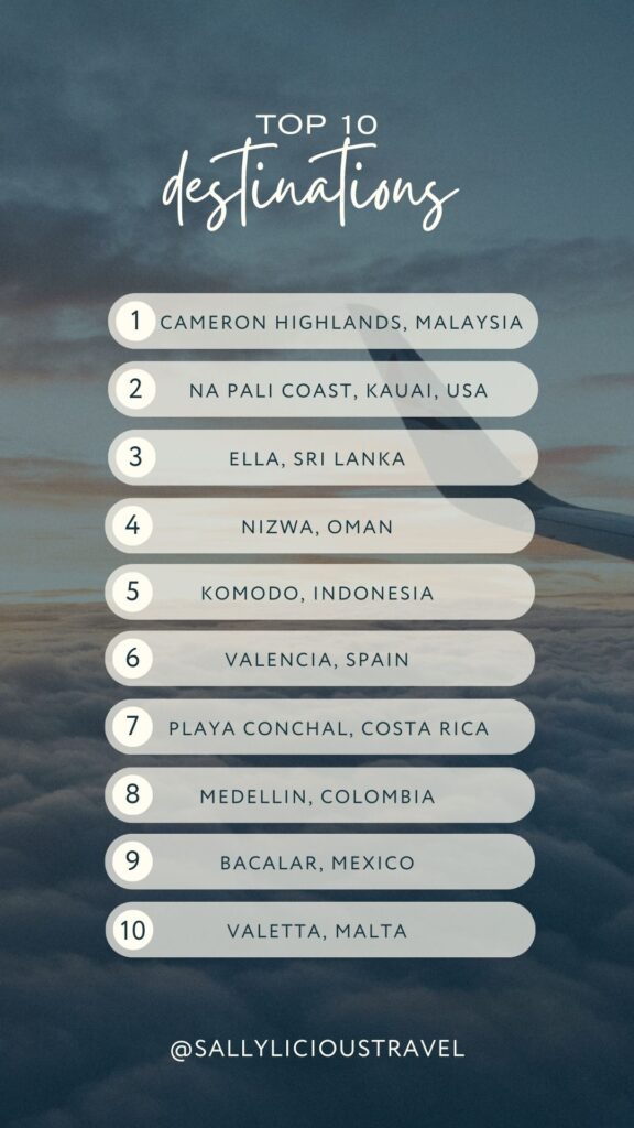 top 10 destinations worldwide